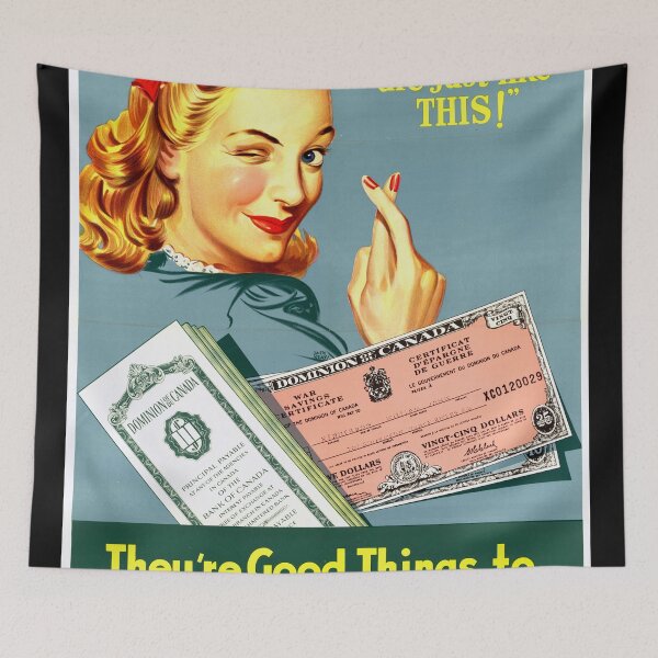 Item preview, Vintage WWII Canada Poster | 1940s Woman Winking | Me & My War Savings | Bold Mid-20th Century Art Print | Patriotic Wall Decor designed and sold by artofuniverse.