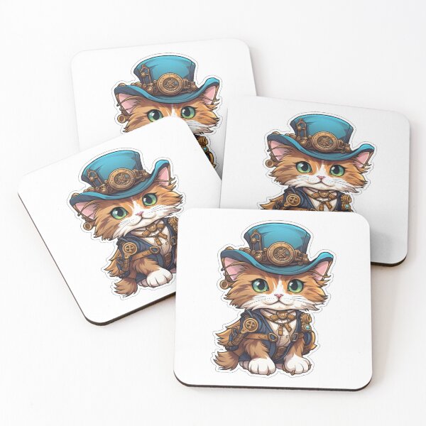 Item preview, Steampunk Ginger Cat Clockwork Explorer Sticker designed and sold by RBCreates.