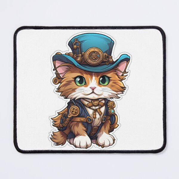 Item preview, Steampunk Ginger Cat Clockwork Explorer Sticker designed and sold by RBCreates.
