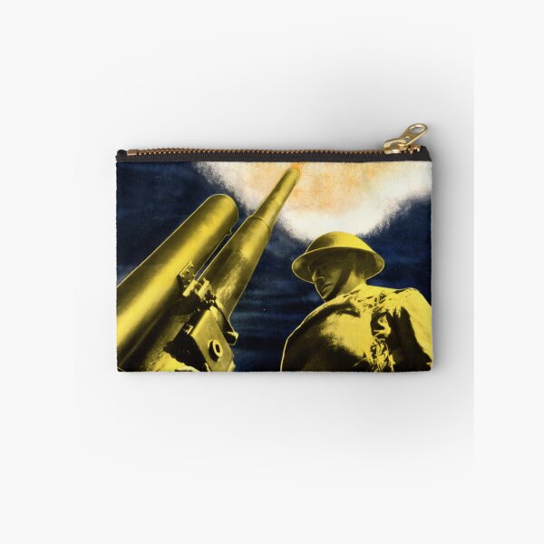 Item preview, Vintage WWII Propaganda Poster | Soldier & Anti-Aircraft Gun | Support War Effort | Buy Savings Bonds Today | Historical Art designed and sold by artofuniverse.