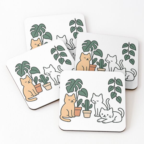 Item preview, Minimal Cat Jungle – Gatti & Piante in Line Art designed and sold by galaxysalvo.
