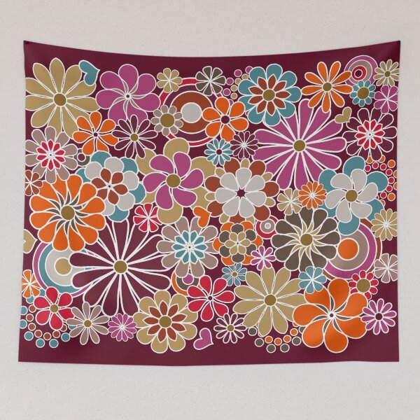 Item preview, Retro Groovy Floral Pattern designed and sold by Alondra.
