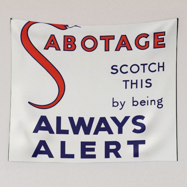 Item preview, World War II Propaganda Poster | Sabotage Alert Poster | Snake Imagery & Bold Text | Vintage Patriotic Art Print designed and sold by artofuniverse.