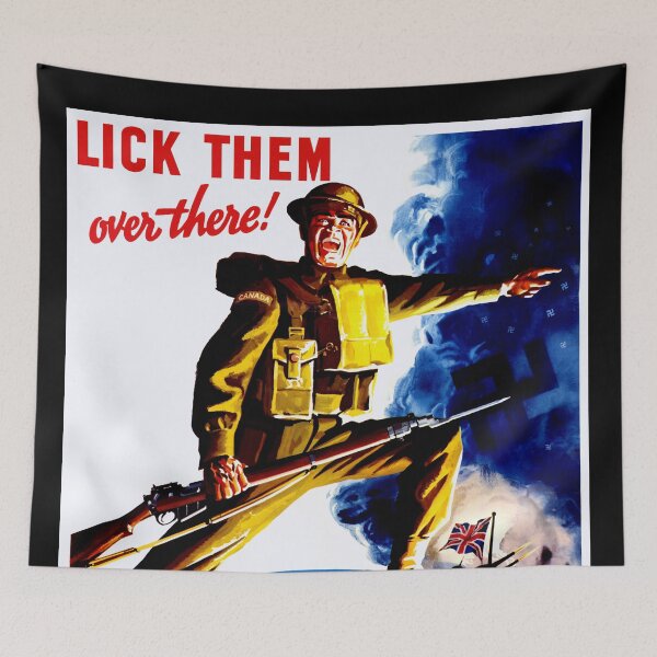 Item preview, Vintage WWII Canadian Propaganda Poster | Military Enlistment Art | Union Jack & Globe | Bold Symbols & Historic Imagery designed and sold by artofuniverse.