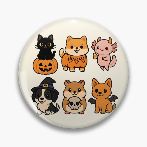 Item preview, Paw-kin Patch – Cute Halloween Pet Pumpkins Sticker Pack designed and sold by anniejunoaxie.