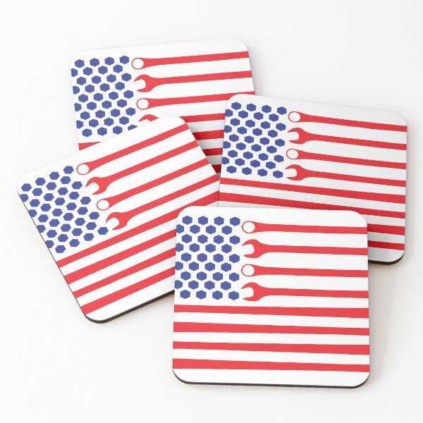 Item preview, Mechanic's American Flag - Wrenches and Nuts designed and sold by PIXEL POP DESIGNS - Beyond the Norm!.