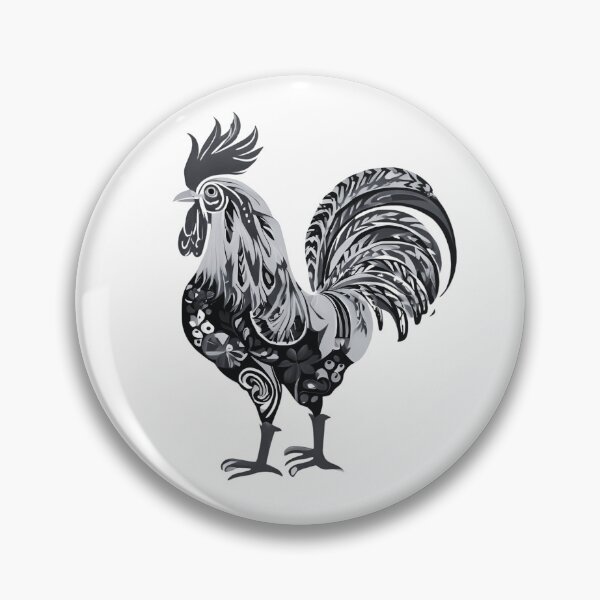 Item preview, Black & White Folk Rooster – Minimalist Polish Art Design designed and sold by AmberWit.