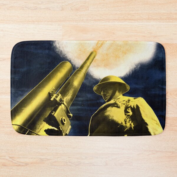 Item preview, Vintage WWII Propaganda Poster | Soldier & Anti-Aircraft Gun | Support War Effort | Buy Savings Bonds Today | Historical Art designed and sold by artofuniverse.