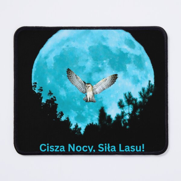 Item preview, Cisza Nocy, Siła Lasu – Polish Owl and Moon Design - Aqua Edition designed and sold by AmberWit.