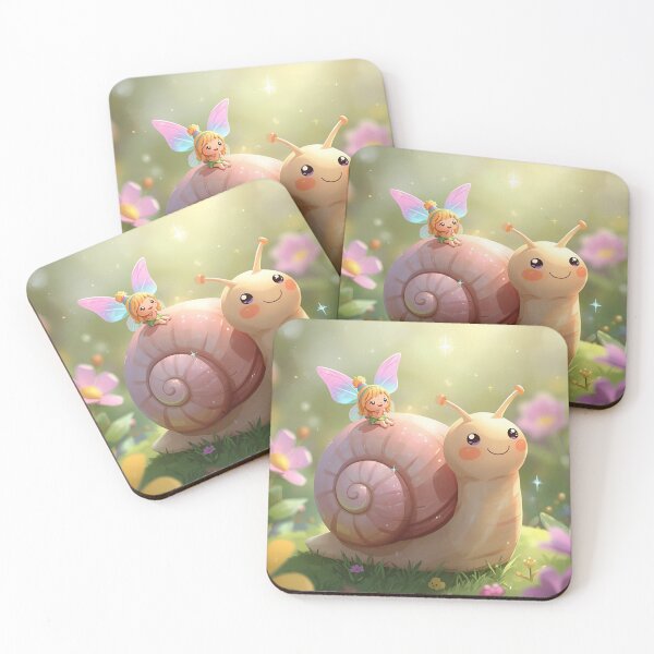Item preview, Little elf rides on snail through the fairytale forest designed and sold by SimonsDesignArt.