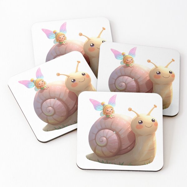 Item preview, Little elf rides on a snail through the fairytale forest designed and sold by SimonsDesignArt.