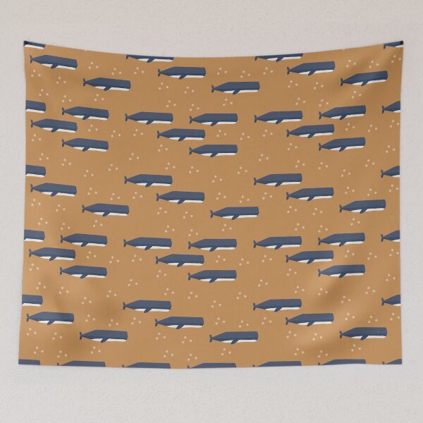 Item preview, Sperm whales on brown designed and sold by reneesillus.