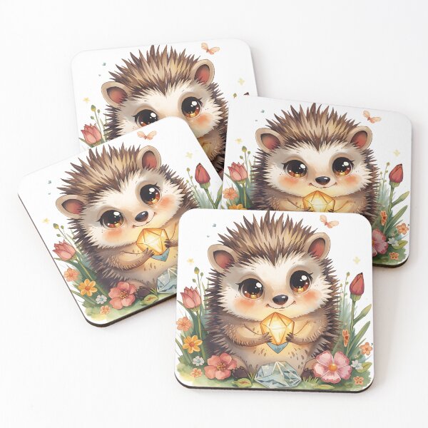 Item preview, Hedgehog with crystal in the fairytale forest designed and sold by SimonsDesignArt.