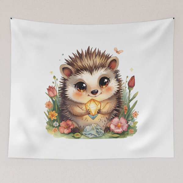 Item preview, Hedgehog with crystal in the fairytale forest designed and sold by SimonsDesignArt.
