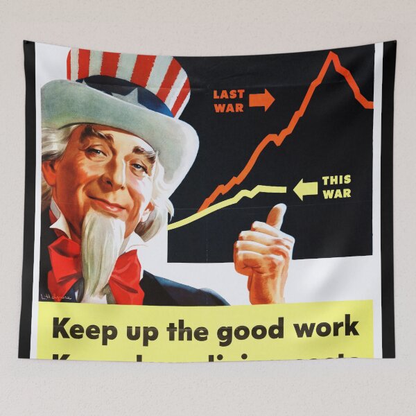 Item preview, Vintage WWII Propaganda Poster | Uncle Sam Thumbs Up | Cost of Living Comparison | Patriotic Art & Historical Wall Decor designed and sold by artofuniverse.