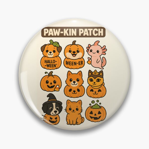 Item preview, Paw-kin Patch – Cute Halloween Pet Pumpkins Sticker Pack designed and sold by anniejunoaxie.