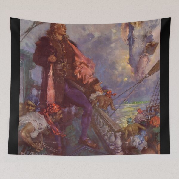 Item preview, La Visión Eterna Digital Art Poster | Columbus 1492 Voyage | Patriotic Painting by Howard Chandler Christy | Historical & Mythological designed and sold by artofuniverse.