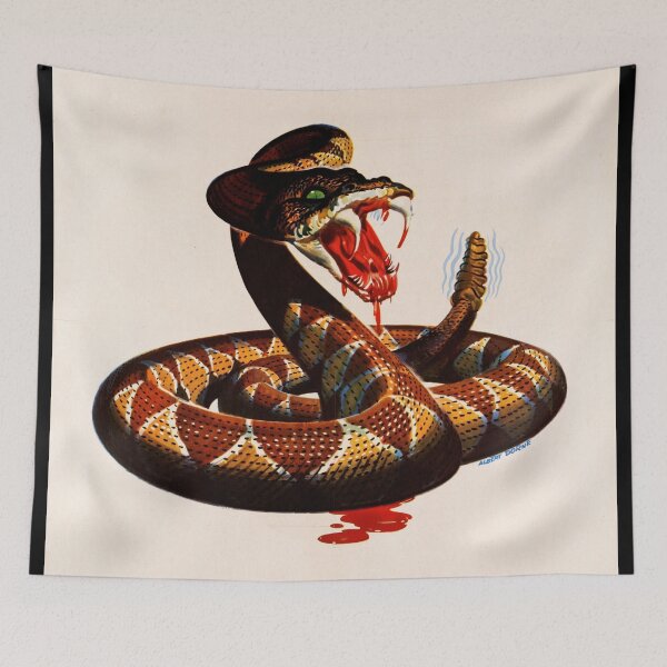 Item preview, World War II Propaganda Poster | Coiled Rattlesnake Art | Vivid Colors & Powerful Message | Historical Military Warning designed and sold by artofuniverse.