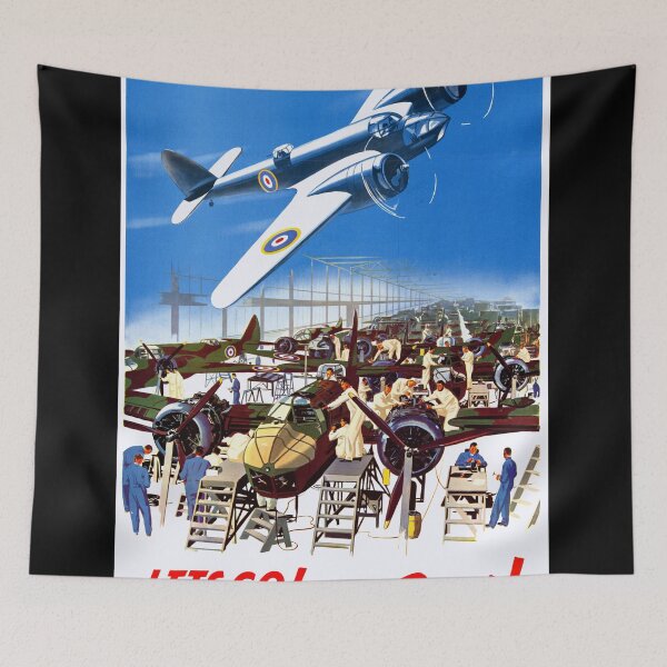 Item preview, Vintage WWII Propaganda Poster | RAF Aviation Art | Inspiring British Aircraft Industry | Historical War Effort | Motivational Print designed and sold by artofuniverse.