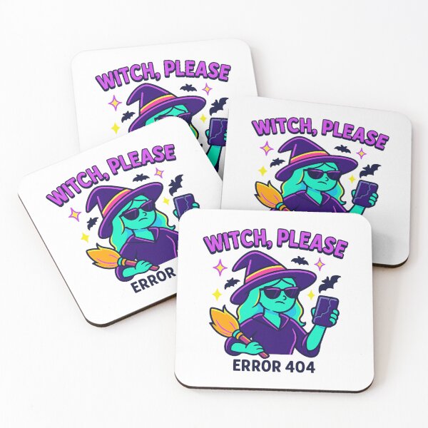 Item preview, Witch Please Error 404 – Funny Sassy Witch with Phone and Broom designed and sold by AbderraimArt.