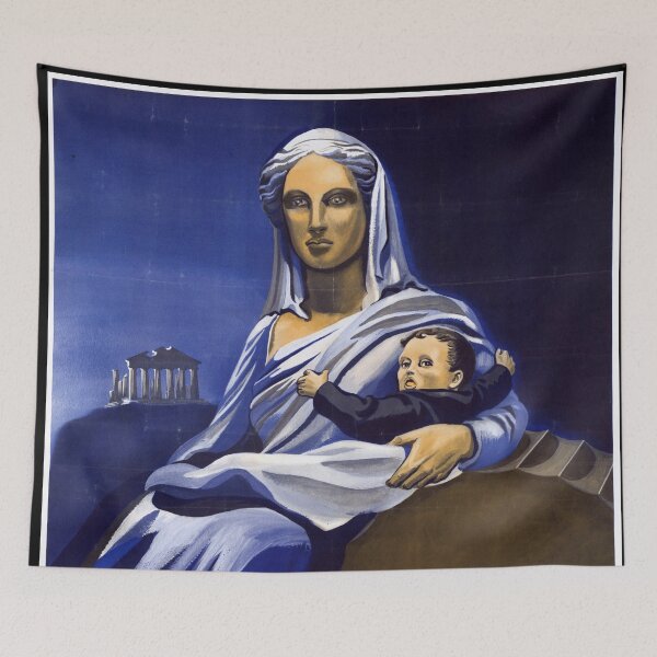 Item preview, Help Greece Now WWII Poster | Greek War Relief | Classical Art Style | Mother & Child | Aid for Greece | Vintage Wall Art designed and sold by artofuniverse.