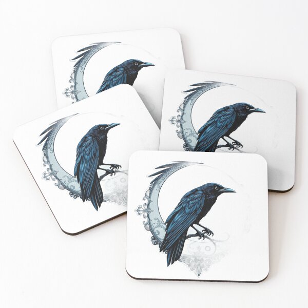 Item preview, Gothic Raven and Crescent Moon | Symbol of Mystery and Dark Magic designed and sold by PonmeOtraShop.