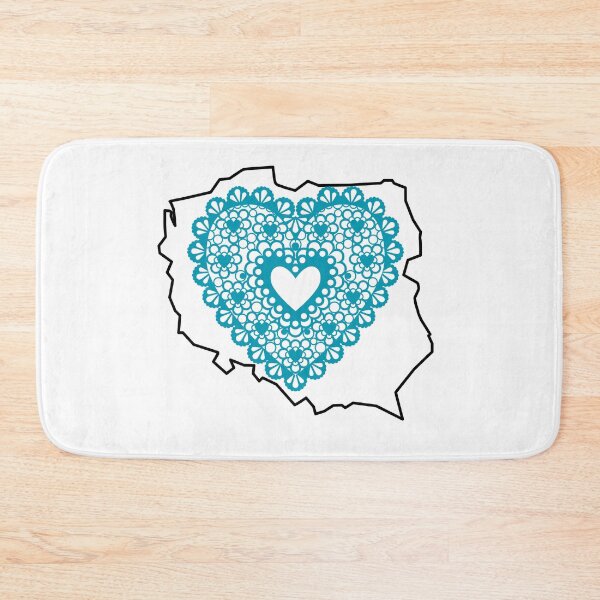 Item preview, Poland Map with Teal Lace Heart – Polish Heritage Love Design designed and sold by AmberWit.