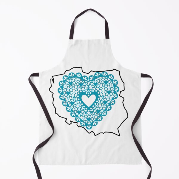 Item preview, Poland Map with Teal Lace Heart – Polish Heritage Love Design designed and sold by AmberWit.