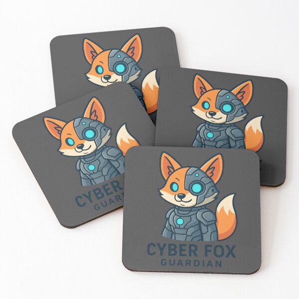 Item preview, Cyber Fox Guardian – Futuristic Neon Fox designed and sold by MartzDesigns.