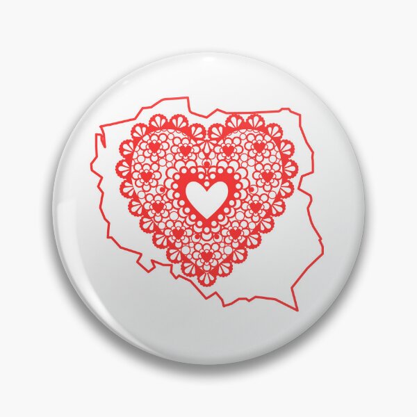 Item preview, Poland Map with Red Lace Heart – Polish Heritage Love Design designed and sold by AmberWit.