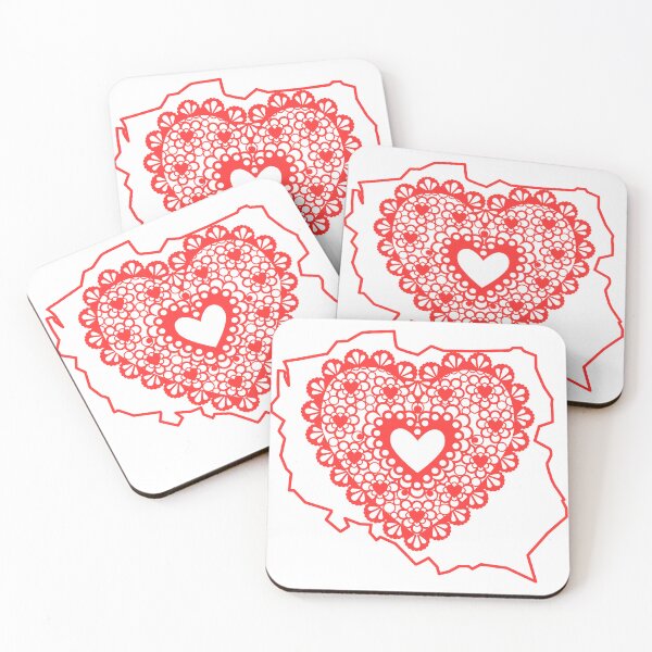 Item preview, Poland Map with Red Lace Heart – Polish Heritage Love Design designed and sold by AmberWit.