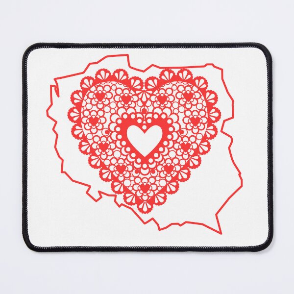 Item preview, Poland Map with Red Lace Heart – Polish Heritage Love Design designed and sold by AmberWit.