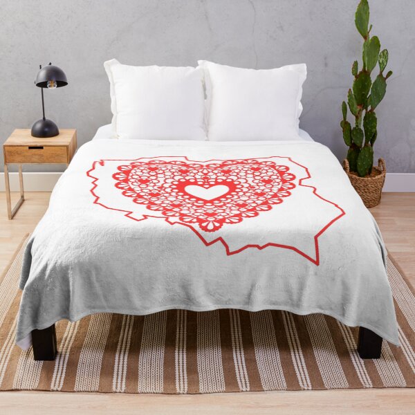 Item preview, Poland Map with Red Lace Heart – Polish Heritage Love Design designed and sold by AmberWit.