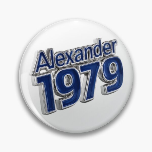 Item preview, Alexander 1979 – Blue Chrome Retro Name Design designed and sold by AlexLineArt.