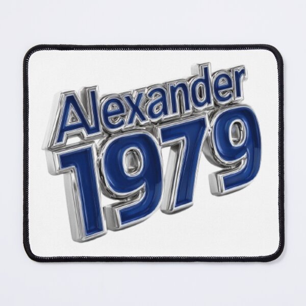 Item preview, Alexander 1979 – Blue Chrome Retro Name Design designed and sold by AlexLineArt.