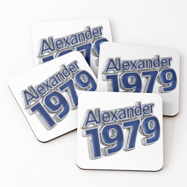 Item preview, Alexander 1979 – Blue Chrome Retro Name Design designed and sold by AlexLineArt.