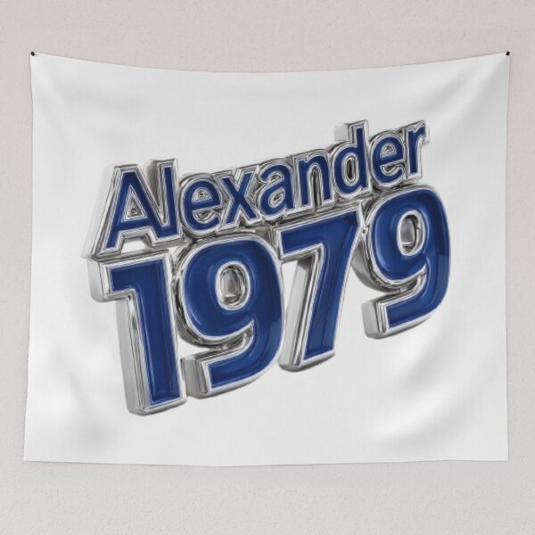 Item preview, Alexander 1979 – Blue Chrome Retro Name Design designed and sold by AlexLineArt.