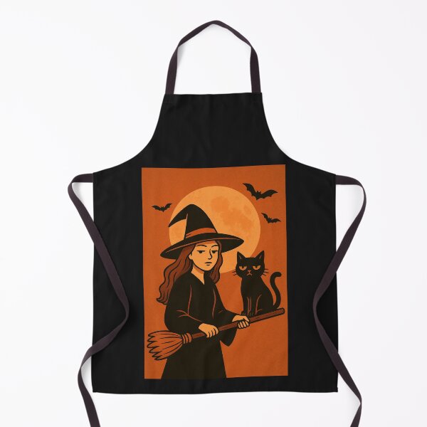 Item preview, Witch and Her Black Cat – Magical Halloween Night designed and sold by PsyFlow35.