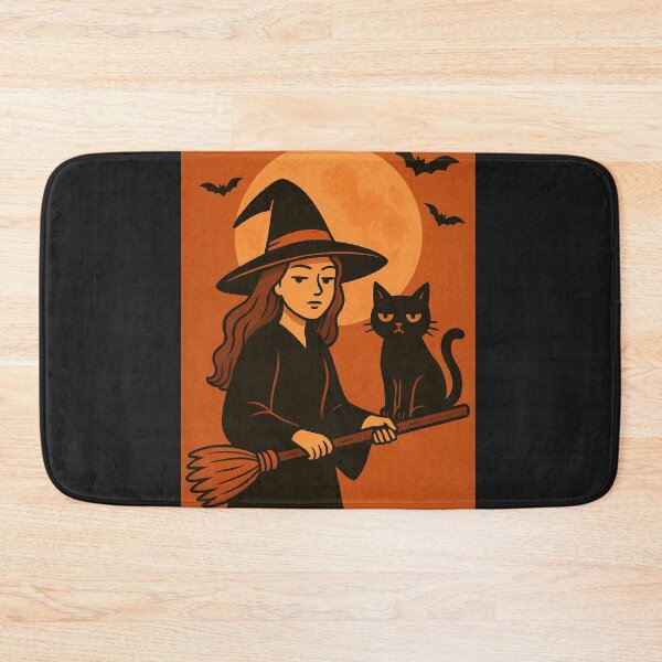 Item preview, Witch and Her Black Cat – Magical Halloween Night designed and sold by PsyFlow35.