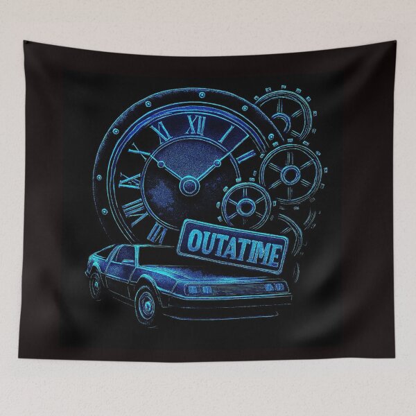 Item preview, Great Scott! Neon DeLorean & Clock Tower Design designed and sold by Kray80.