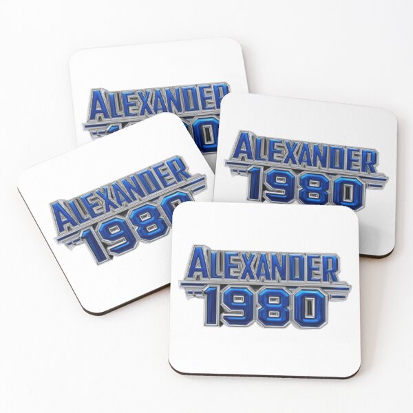 Item preview, Alexander 1980 – Blue Chrome Retro Name Design designed and sold by AlexLineArt.