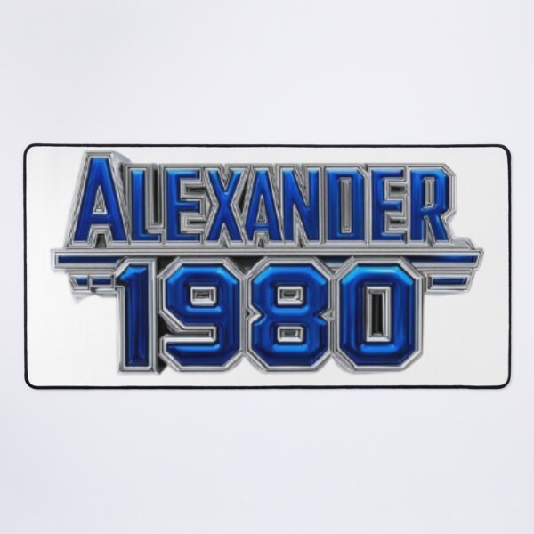Item preview, Alexander 1980 – Blue Chrome Retro Name Design designed and sold by AlexLineArt.