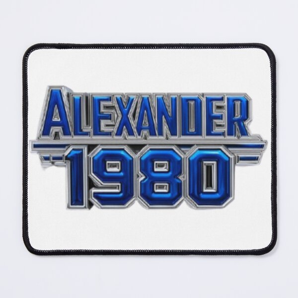 Item preview, Alexander 1980 – Blue Chrome Retro Name Design designed and sold by AlexLineArt.