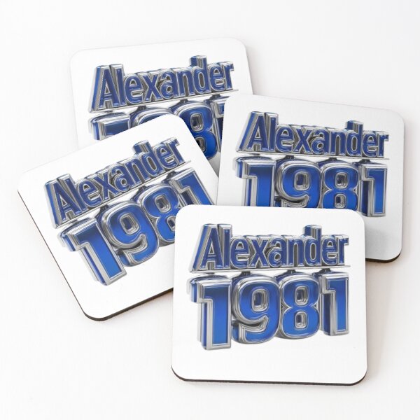 Item preview, Alexander 1981 – Blue Chrome Retro Name Design designed and sold by AlexLineArt.