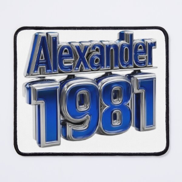 Item preview, Alexander 1981 – Blue Chrome Retro Name Design designed and sold by AlexLineArt.