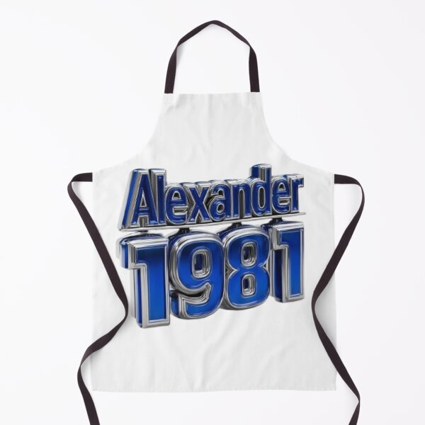 Item preview, Alexander 1981 – Blue Chrome Retro Name Design designed and sold by AlexLineArt.