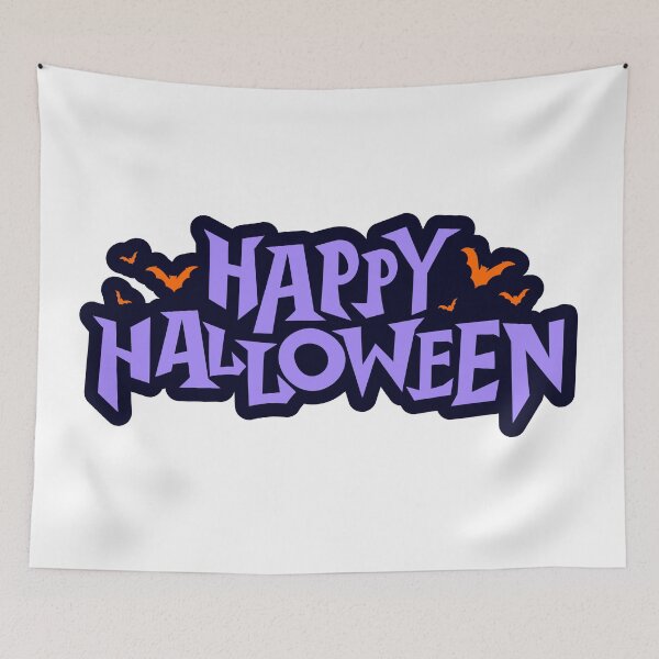 Item preview, Bold Purple & Orange Happy Halloween Bats Graphic designed and sold by Little-Miracle.