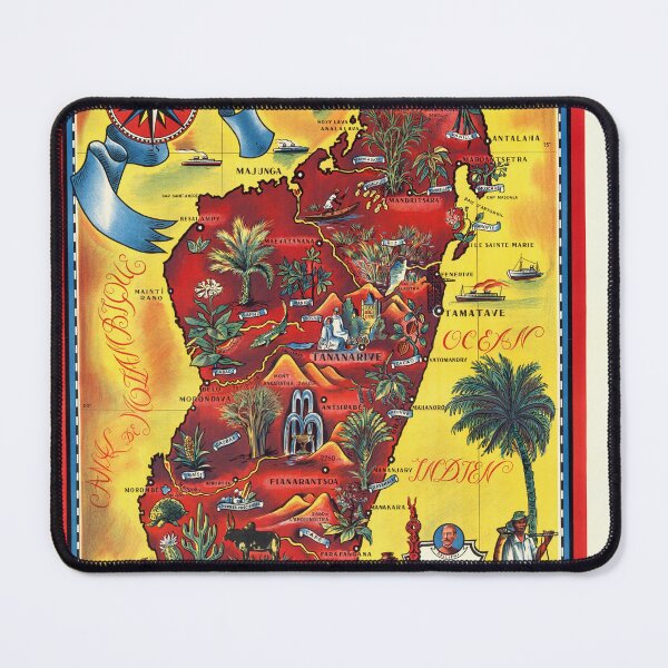 Item preview, Vintage Madagascar Map Poster | 1952 Maurice Tranchant Art | Mid-Century Art Deco Style | Vibrant Colonial Era Illustration designed and sold by artofuniverse.