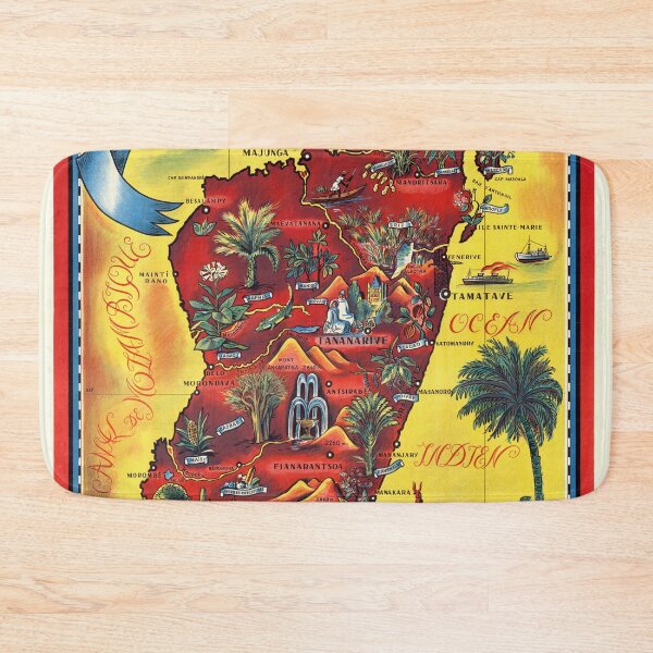Item preview, Vintage Madagascar Map Poster | 1952 Maurice Tranchant Art | Mid-Century Art Deco Style | Vibrant Colonial Era Illustration designed and sold by artofuniverse.