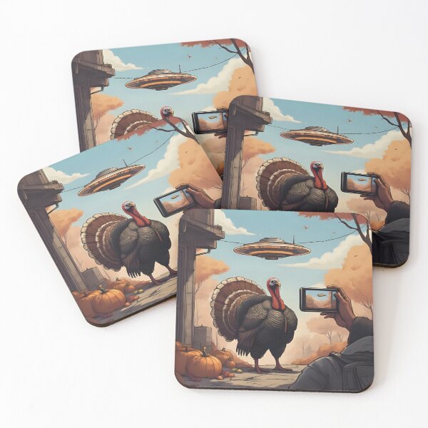 Item preview, Alien Turkey UFO Selfie designed and sold by DesignbyOla.
